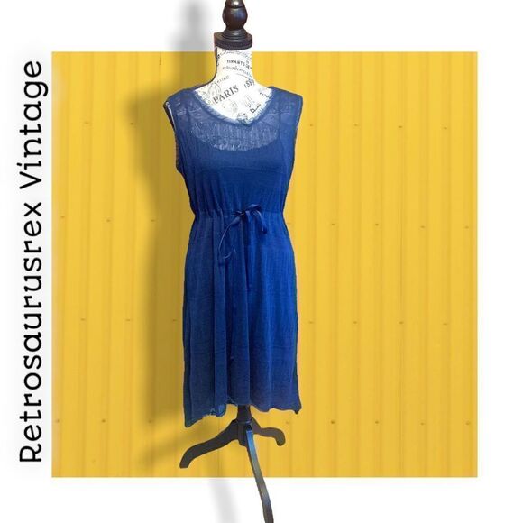 simply Vera Boho Knit Pointelle High Low Sleeveless Dress, Large - Picture 6 of 7